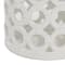 White Ceramic Contemporary Candle Holder Lantern, 11" x 7" x 8"
